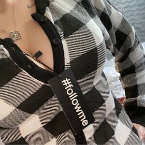Followme new onesie buffalo print medium women’s pajamas thermal